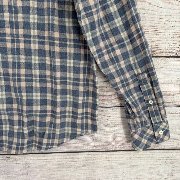 Rails Wyatt Plaid Button Down Shirt Mens Large Blue White Coral Long Sleeve - Picture 9 of 12